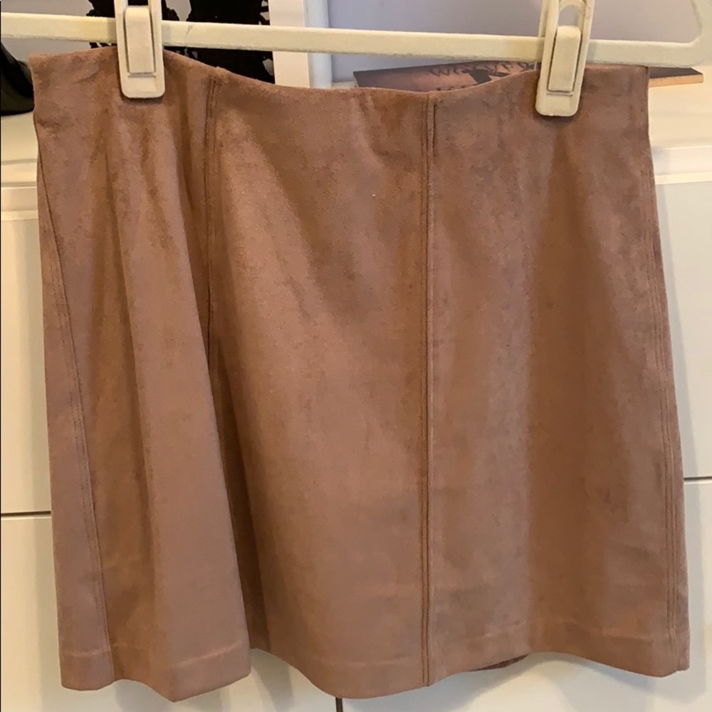 Suede mini skirt